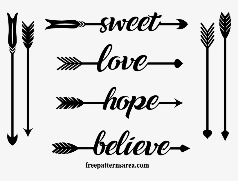 View Larger Image Arrows Word Graphic Vector Stencil - Stencil, transparent png download