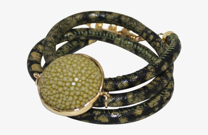 Didaj Black & Olive Green Snake Italian Wrap Leather - Bracelet, transparent png download