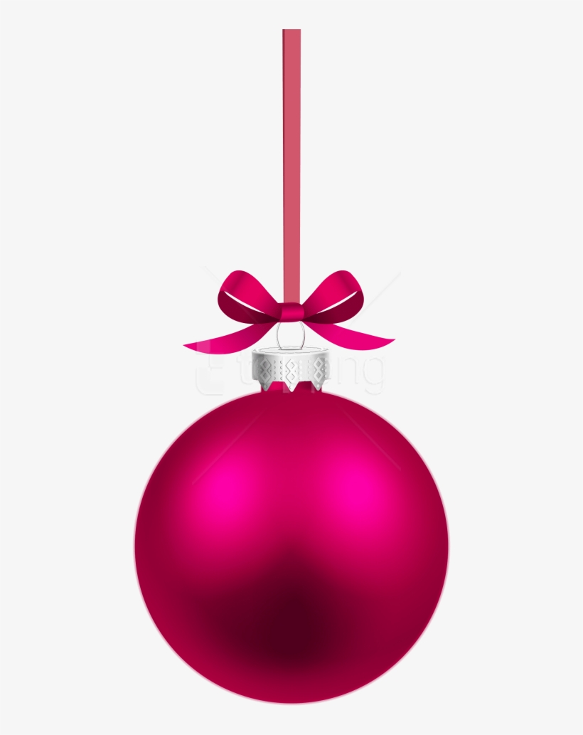 Free Png Pink Hanging Christmas Ball Png Images Transparent - Pink Ribbon Christmas Png Pink, transparent png download
