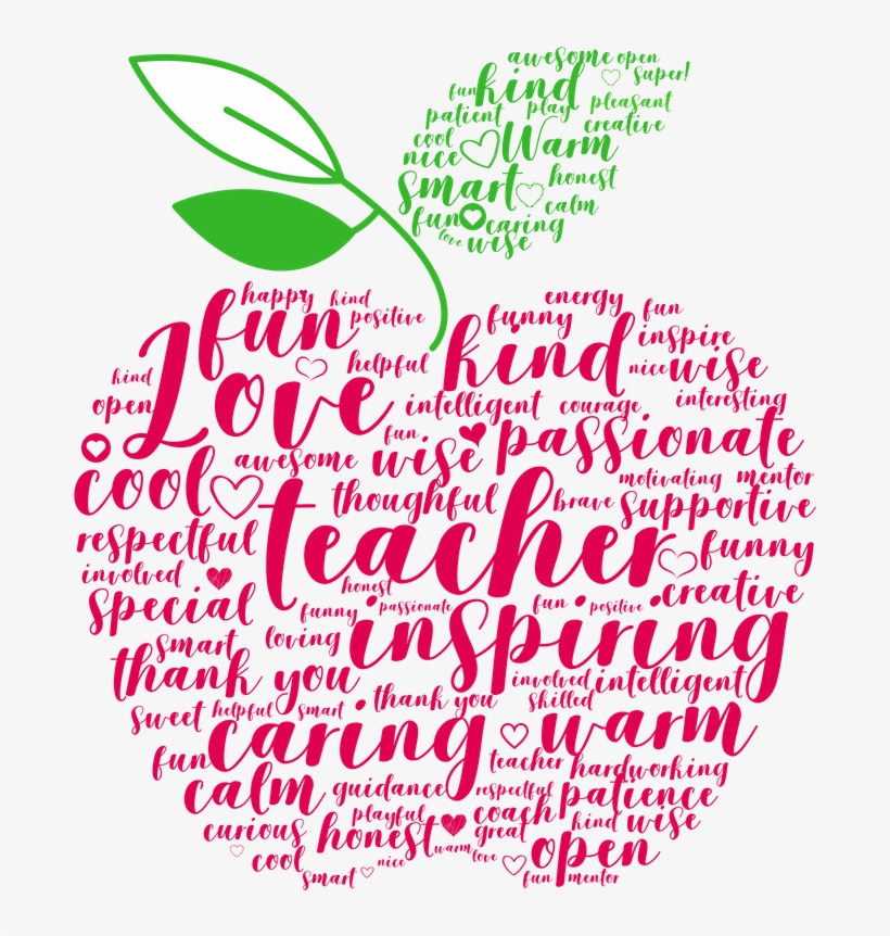 Diy Teacher Gift Idea Iron On Design Apple - Calligraphy, transparent png download