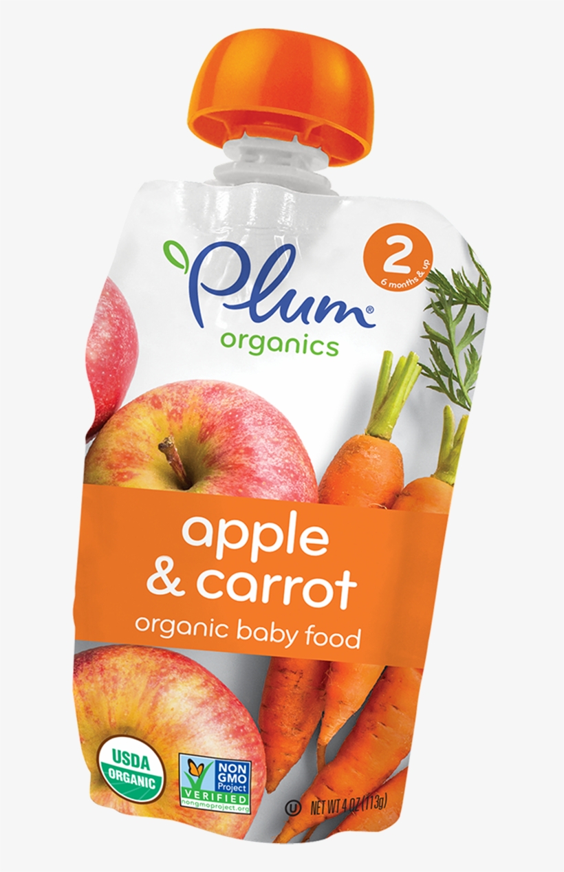 Plum Organics Stage 2 Second Blends Apple & Carrot - Plum Organics Baby Food, transparent png download