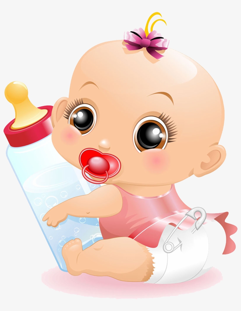 Baby Food Infant Bottle Child Free Clipart Hq Clipart - Bebe Con Biberon Dibujo, transparent png download