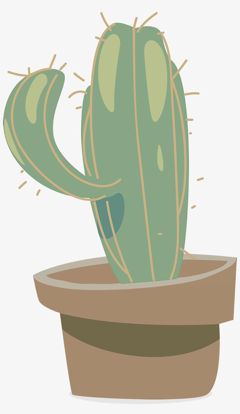 Hand Drawn Fresh Plant Cactus Png And Psd - Houseplant, transparent png download