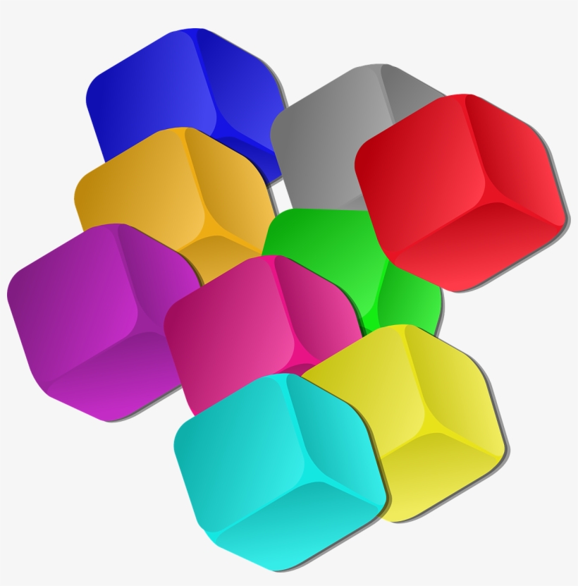 Boxes Dice Rainbow Colors Transparent Image - Cubes Clipart, transparent png download