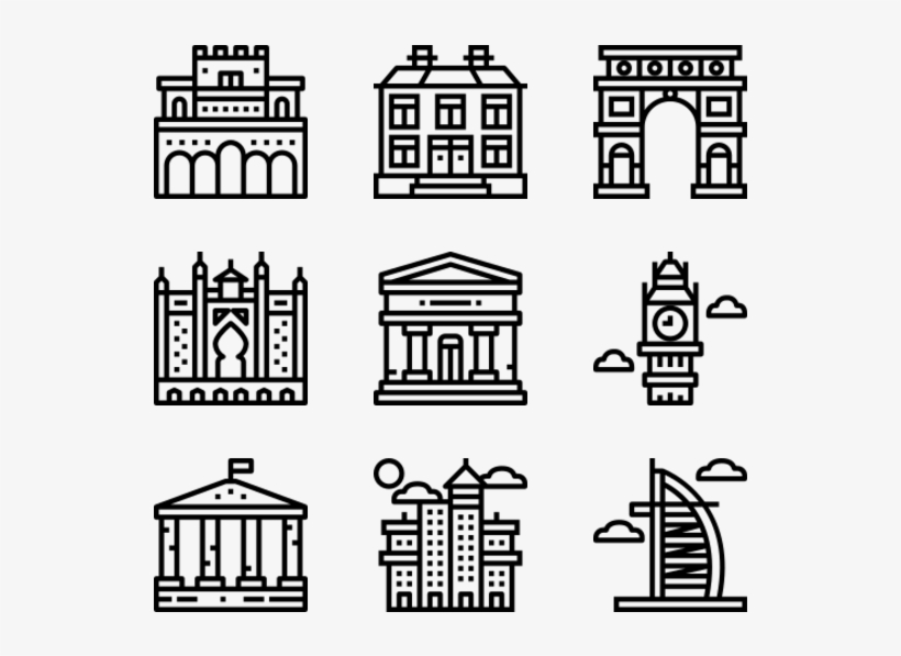 Buildings - Clipart Of Different Types Of Houses, transparent png download