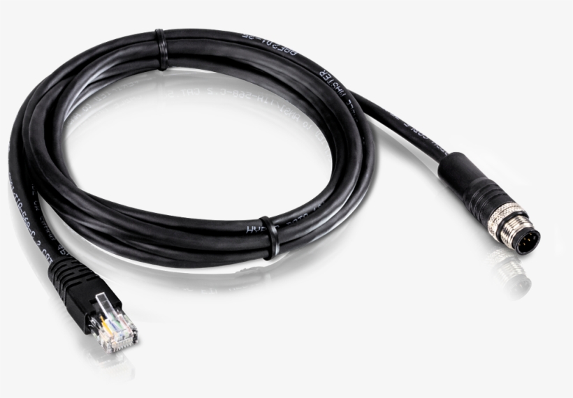 M12 To Rj-45 Industrial Ethernet Cable, 2m - Usb Cable, transparent png download