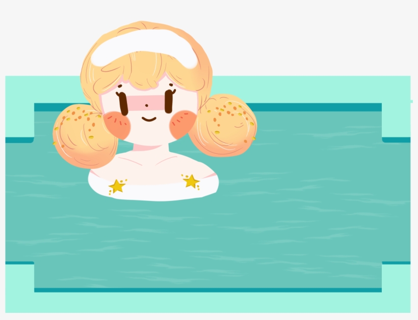 Fresh Hand Painted Hot Springs Girls Png And Psd - Design, transparent png download