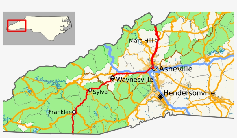 North Carolina State Maps - North Carolina Us, transparent png download