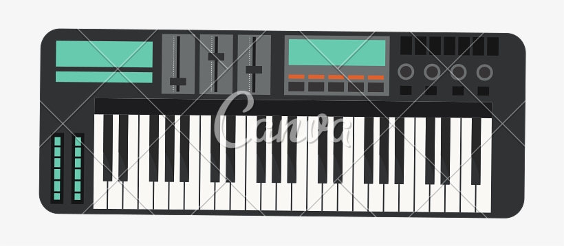 Banner With Colored Piano Keys Png Transparent - Piano Electronico Dibujo, transparent png download
