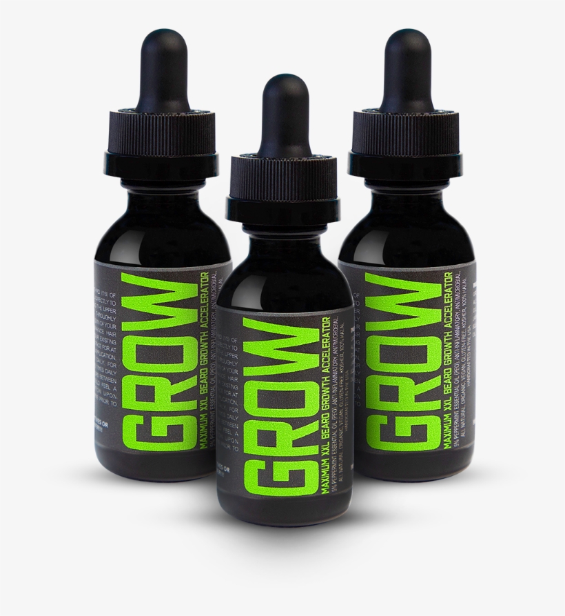 Grow Maximum Xxl Beard Growth & Mustache Accelerator - Glass Bottle, transparent png download