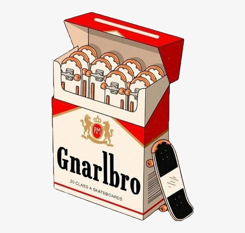 #gnarly #cigarettes #marlboro #skate #freetoedit - Cigarette Pack Of Skateboards, transparent png download