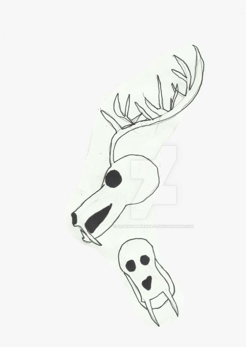 Drawn Mask Deer Skull - Sketch, transparent png download