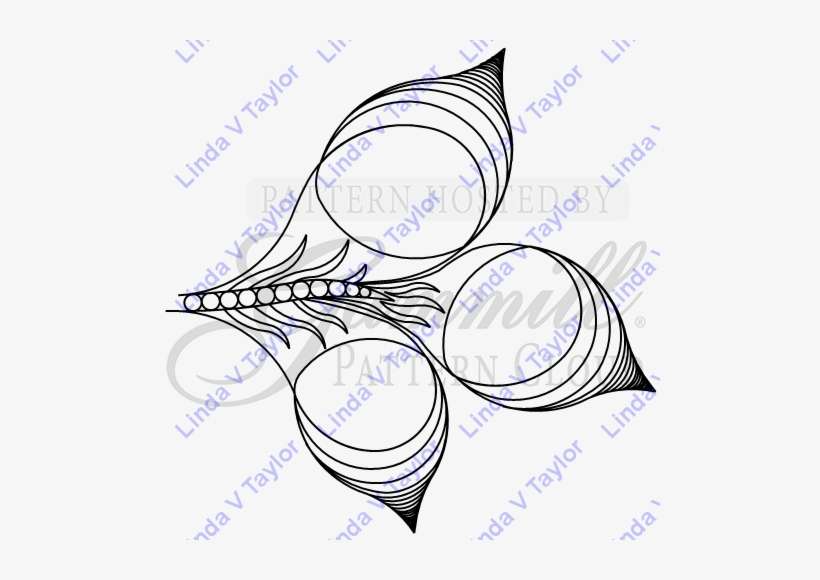 Lt 2200 Indian Fleather Flame Border Pearl End - Sketch, transparent png download