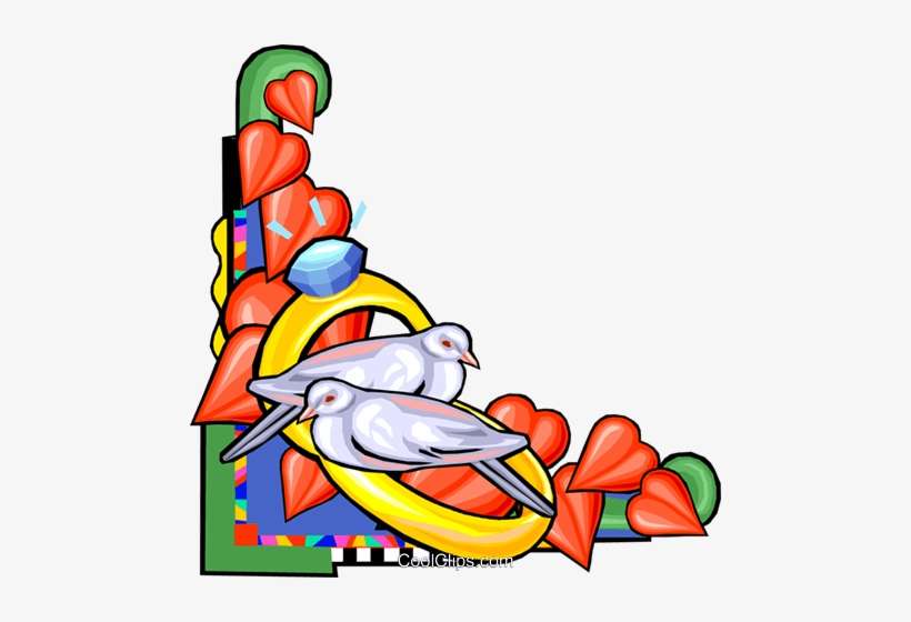 Palomas Con Anillos De Boda Libres De Derechos Ilustraciones - Illustration, transparent png download