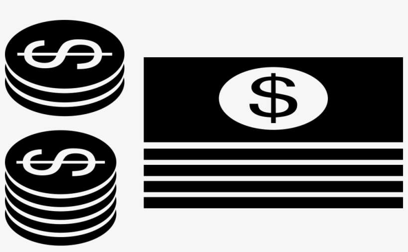 Stack Of Dollar Bills And Coins Comments - Icon, transparent png download