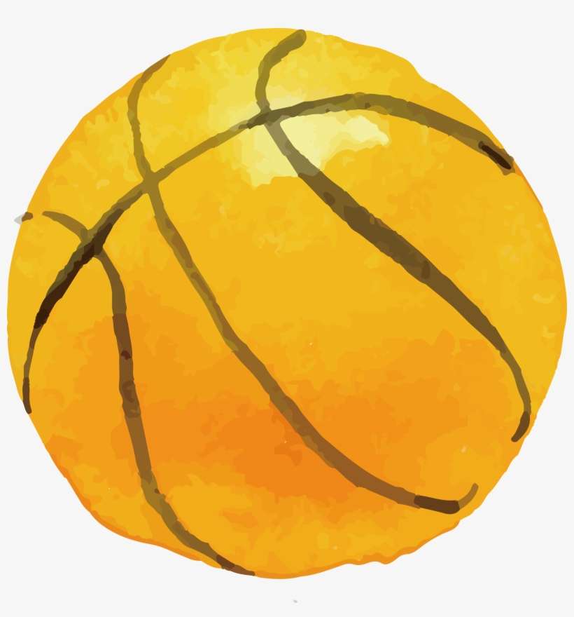 Basketball Watercolor Painting Sport - Basketball Watercolor Png, transparent png download