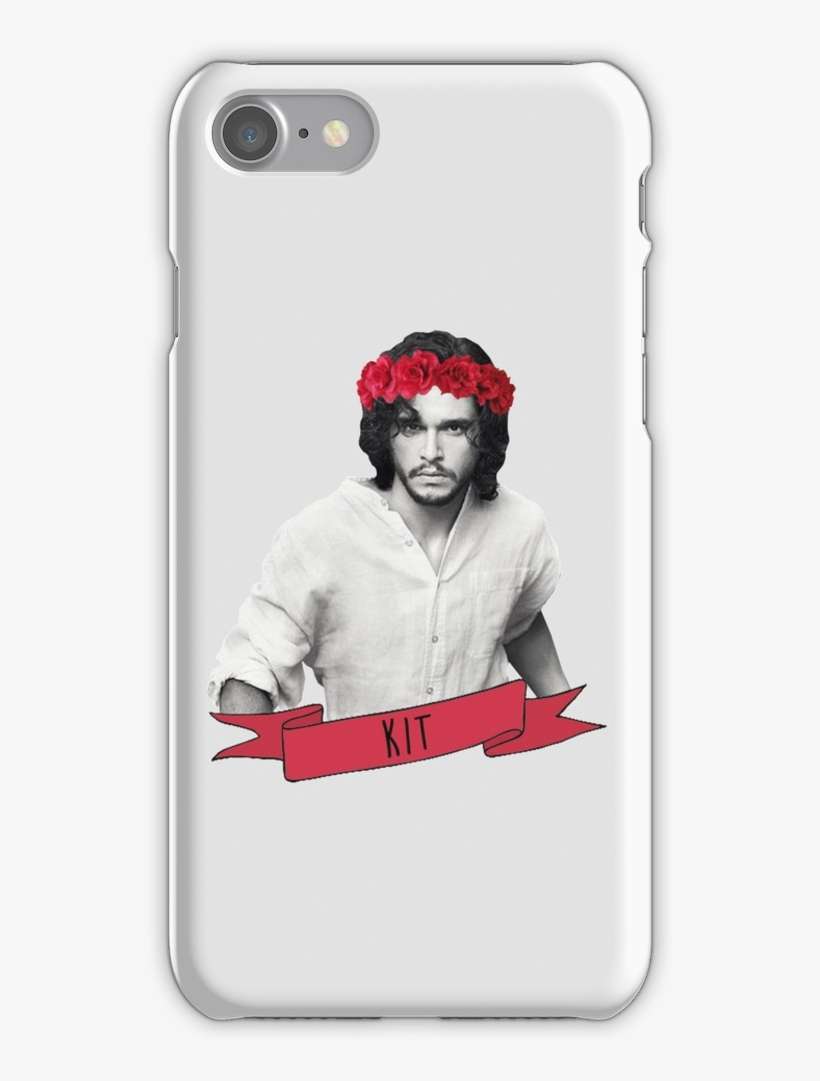 Kit Harington Black And White In Red Flower Crown Iphone - Game Of Thrones, transparent png download