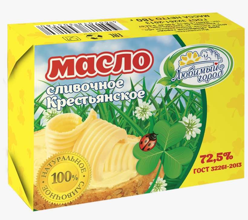 Butter Png - Масло Сливочное Крестьянское 72 8 180 Г, transparent png download