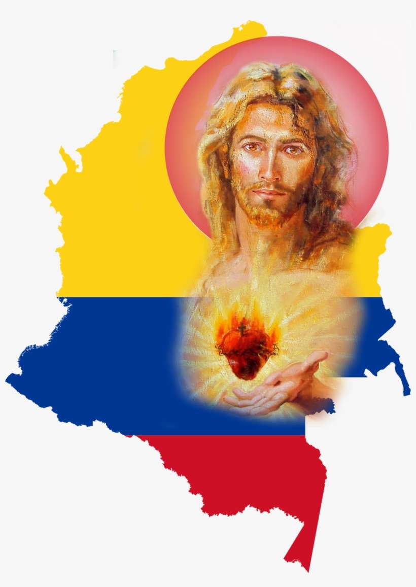 Corazón En Alta Mar - Map Of Colombia With Flag, transparent png download