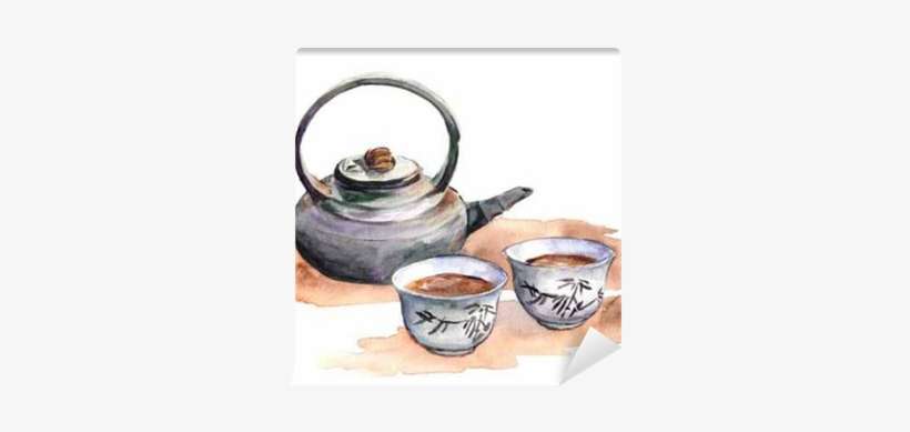 Asian Tea Set For Ceremony - Watercolor Cup, transparent png download