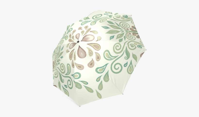 Green Watercolor Ornaments Foldable Umbrella - Lampshade, transparent png download