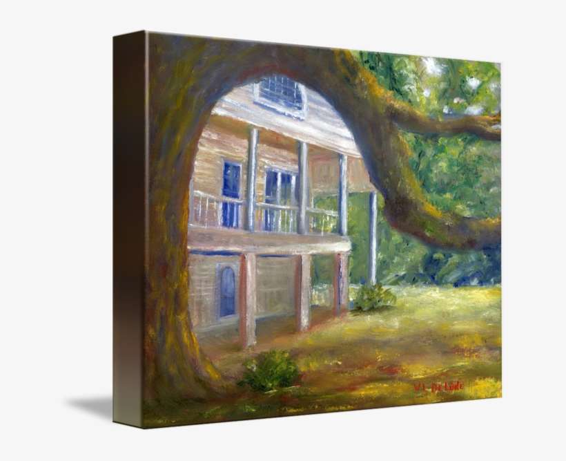 Svg Free Download Huge Oak Mansion By Lenora De Lude - Old Southern Louisiana Mansion Plantation, transparent png download