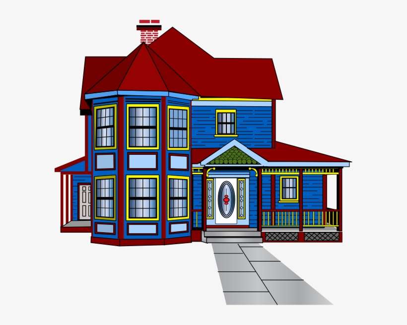 Mansion Illustrations And Clipart - Big Blue House Clip Art, transparent png download