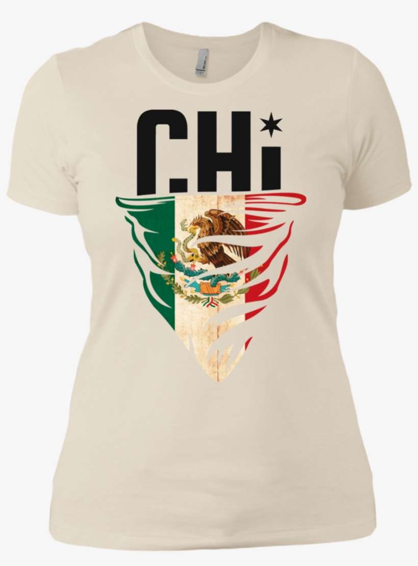 Women's Black Chi Mexican Flag T-shirt - Shirt, transparent png download