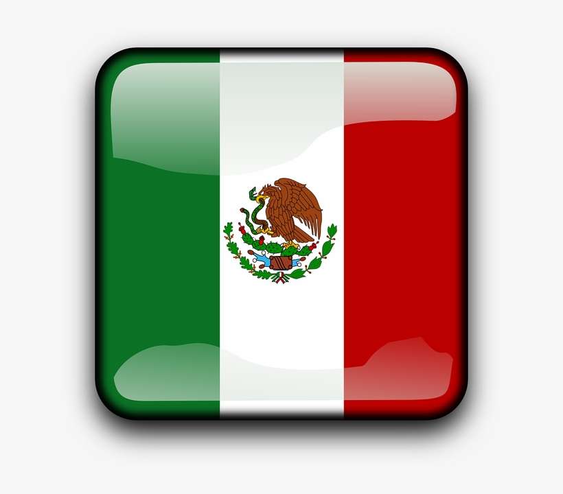 Glossy Mexico, Button, Country, Flag, Squared, Glossy - Boton Bandera De Mexico, transparent png download
