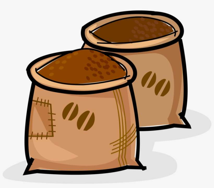 Sacks Of Coffee Beans Royalty Free Vector Clip Art - Coffee, transparent png download