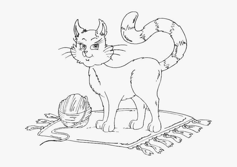 Cat With Ball Of Yarn - Cat, transparent png download