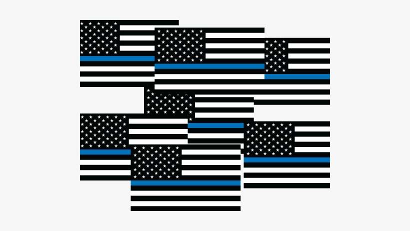 Thin Blue Line Flag Police Support Flag Vinyl Sticker - Blue Line Ornament (round), transparent png download