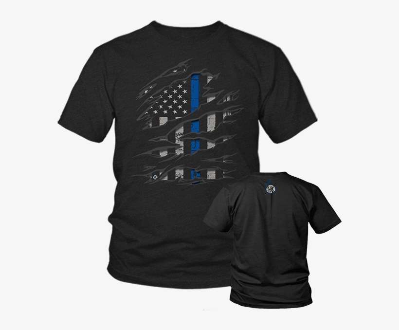Thin Blue Line Shredded - Camiseta Stars Resident Evil, transparent png download