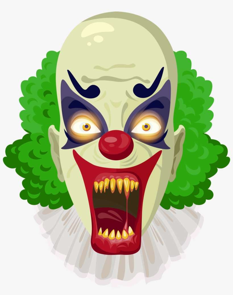 Clown Clipart Green - Scary Clown Cupcake Topper, transparent png download