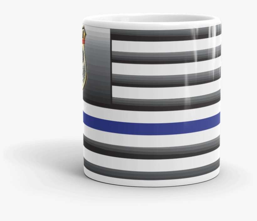 Image Of Thin Blue Line Flag Coffee Cup Full Wrap - Coffee, transparent png download
