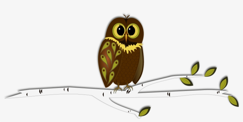 Inkscape Into Autumn - Owl On A Branch Drawings, transparent png download