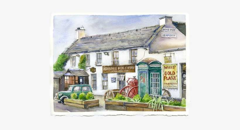 Johnnie Fox's Pub - Watercolor Painting, transparent png download