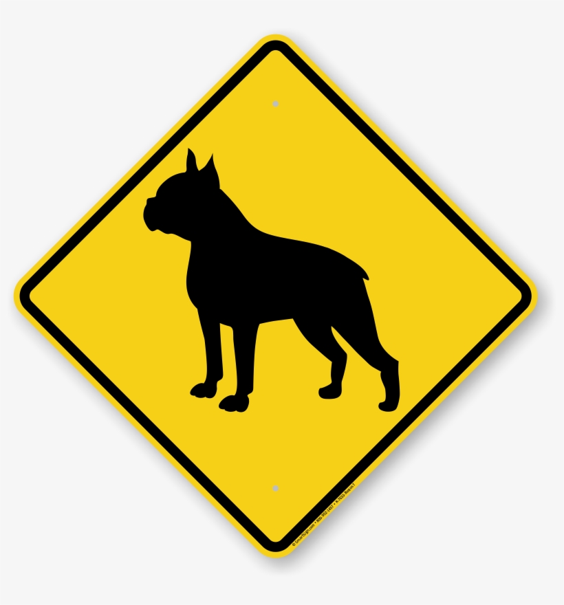 Boston Terrier Symbol Guard Dog Sign - Beware Of Dog Sign Boston Terrier, transparent png download