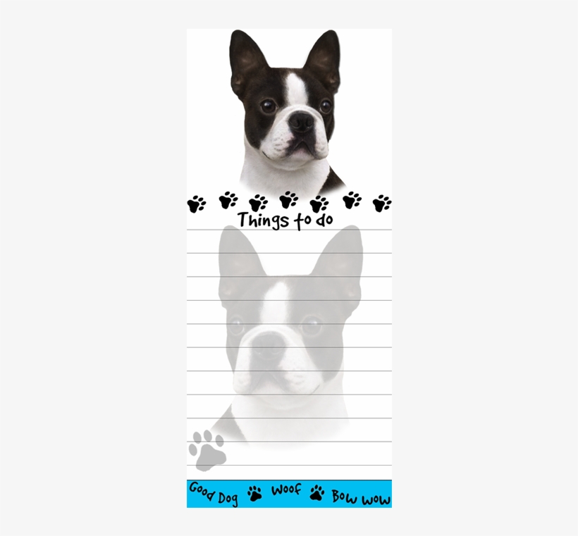 Magnetic Notepad "boston Terrier" - Black Shih Tzu Puppy Magnetic Sticky Note Pad, transparent png download