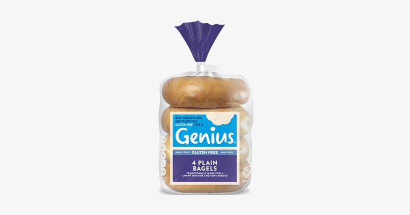 Plain Bagels 4 Pack - Genius Gluten Free Bagels, transparent png download