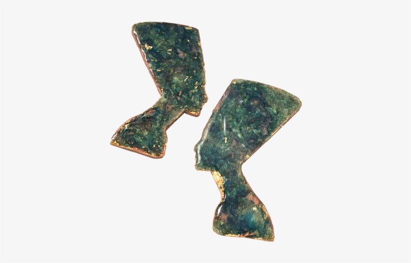 A Light Textured Gold Leaf Nefertiti Earring - Earrings, transparent png download