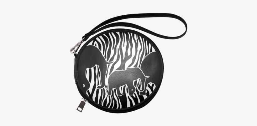 Elephants To Zebra Stripes Black & White Round Makeup - Elephants To Zebra Stripes Pattern Black & White, transparent png download