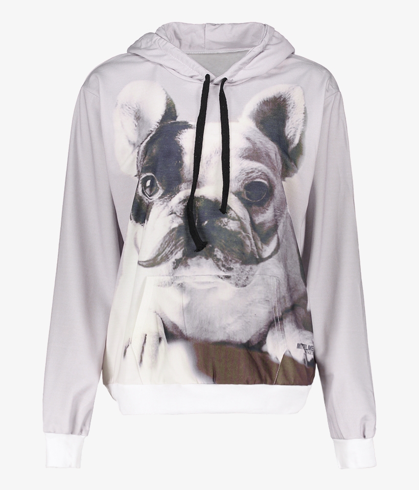 Cartoon Dog Print Front Pocket Hoodie Klm13156 - Front Pocket Cartoon Dog Print Hoodie., transparent png download