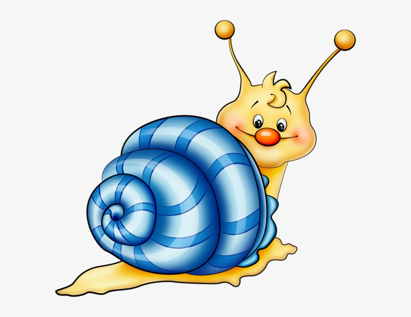 Blue Snail Cartoon Png Picture - Dibujo De Un Caracol A Color, transparent png download