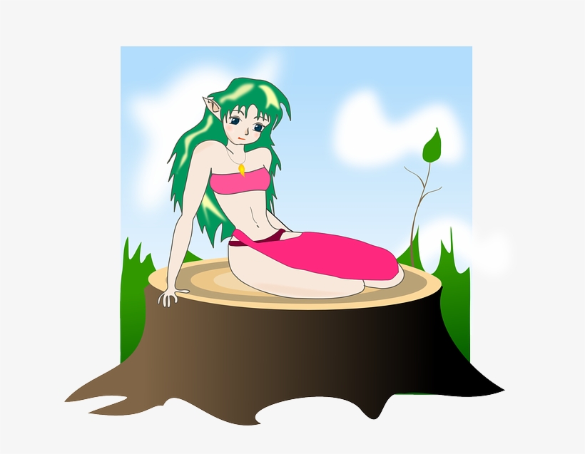 Elf, Sad, Sitting, Woman, Forest, Girl - Elf Ls Ultra Cotton, transparent png download