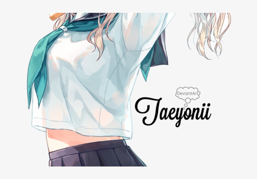 Anime School Girl Png By Taeyonii On Deviantart - Anime Girl With Transparent Background, transparent png download