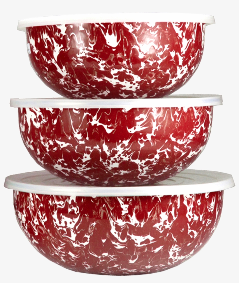 Rd54 Red Swirl Mixing Bowls - Set Of 3 - New Green Swirl Mixing Bowls By Golden Rabbit, transparent png download