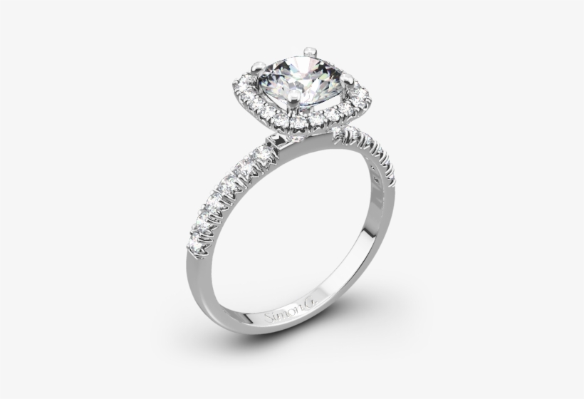 Mr2132 Passion Halo Diamond Engagement Ring - Solitaire Engraved Engagement Rings, transparent png download