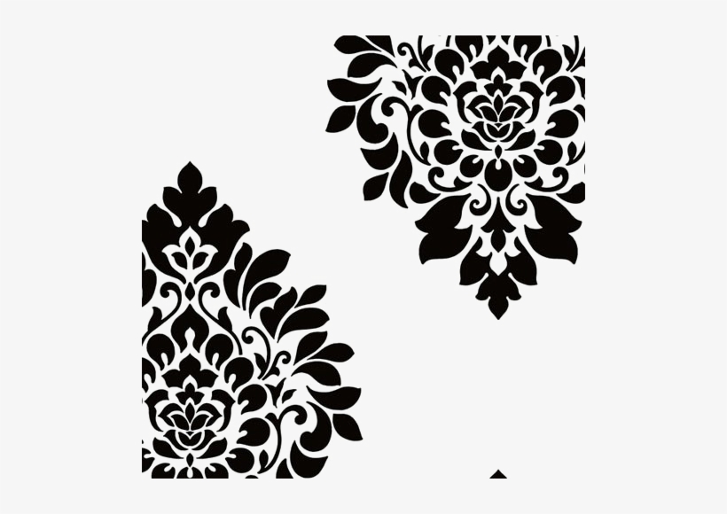 Damask Transparent Image - Damask Wallpaper Black And White, transparent png download