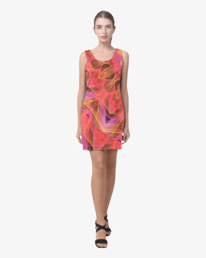 Abstract Peach Violet Mandala Ribbon Candy Lace Short - Dress, transparent png download